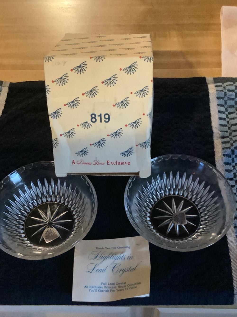 Princess House Clear Lead Crystal Bowls (Pair)